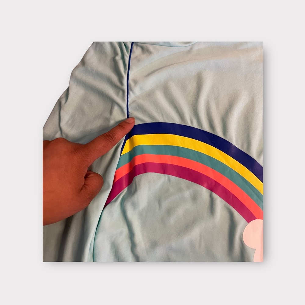 Mini Boden Rainbow Blue Rash Guard - Picture 2 of 4